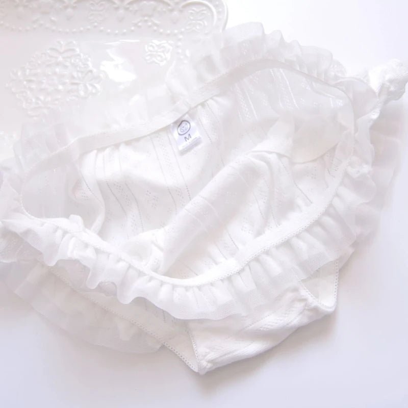 Cat Shop Boys - Cotton Ruffle Cute Lovely Sweety Girl Panties Bow Japanese Princess Style High Elasticity Breathable Sexy Women Underwear Breifs