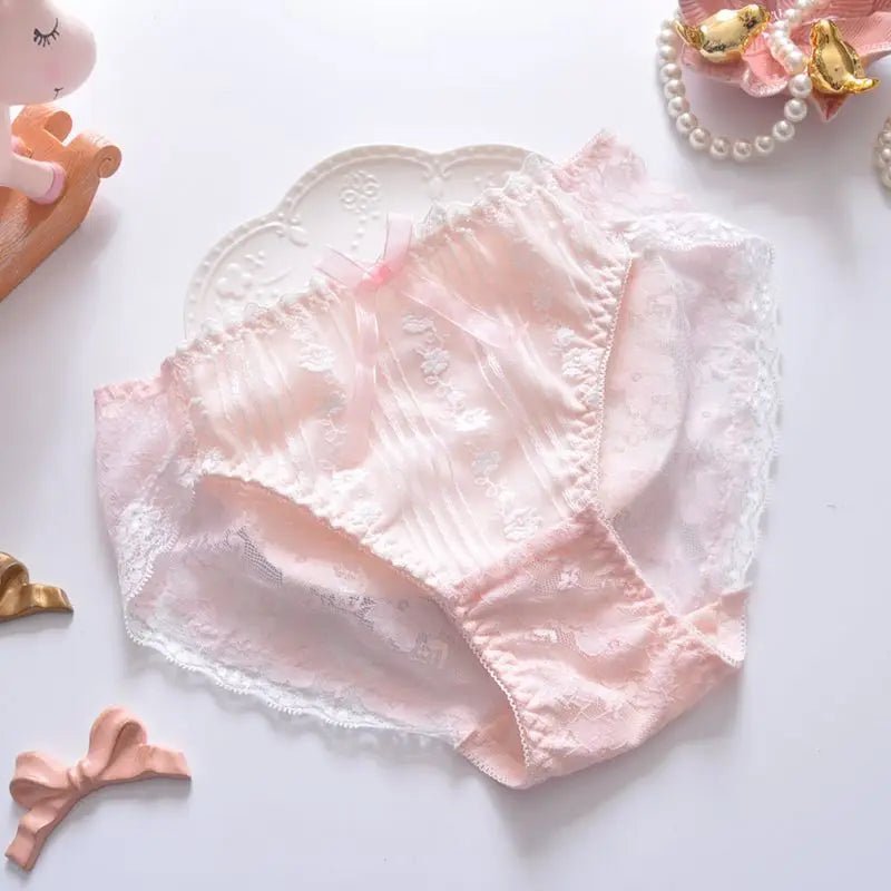 Cat Shop Boys - Cotton Ruffle Cute Lovely Sweety Girl Panties Bow Japanese Princess Style High Elasticity Breathable Sexy Women Underwear Breifs