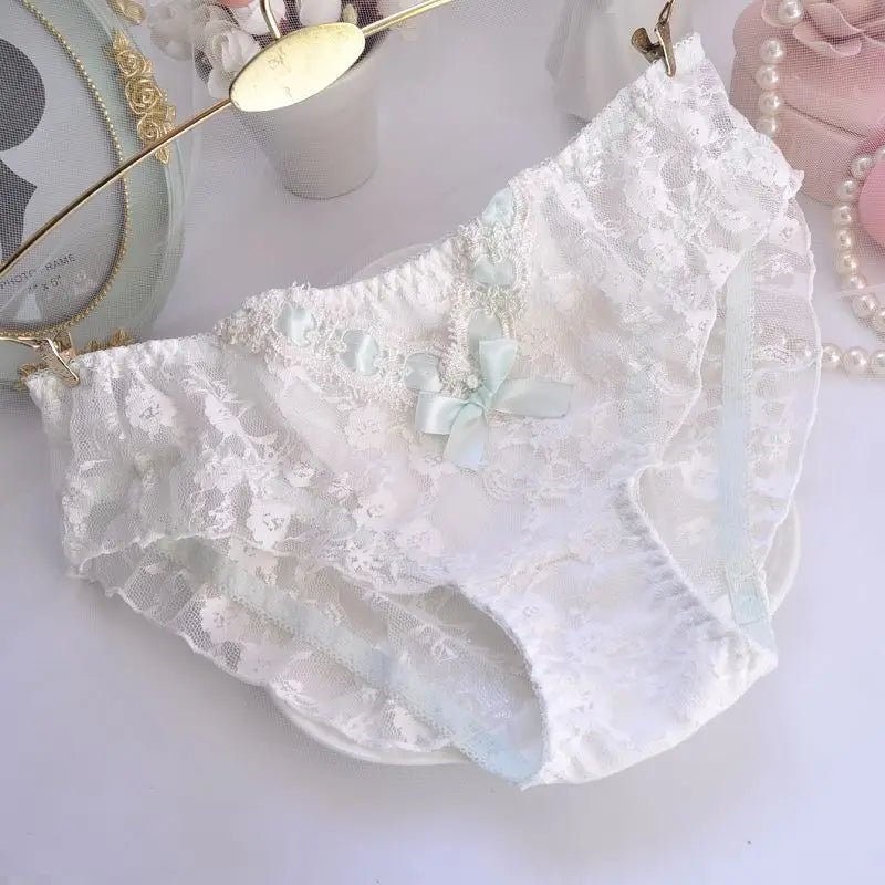 Cat Shop Boys - Cotton Ruffle Cute Lovely Sweety Girl Panties Bow Japanese Princess Style High Elasticity Breathable Sexy Women Underwear Breifs