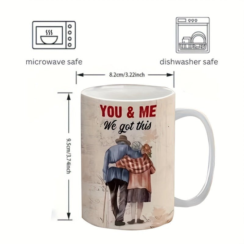 Cat Shop Boys - Couple of Ceramic Coffee Mugs with "You And Me We Got This" Funny Sayings, Ideal for Wife, Husband, Grandma, Grandpa, Dad, Mom, Hubby as Christmas, Valentine, Mothers, Fathers Day, Anniversary, Birthday Gifts