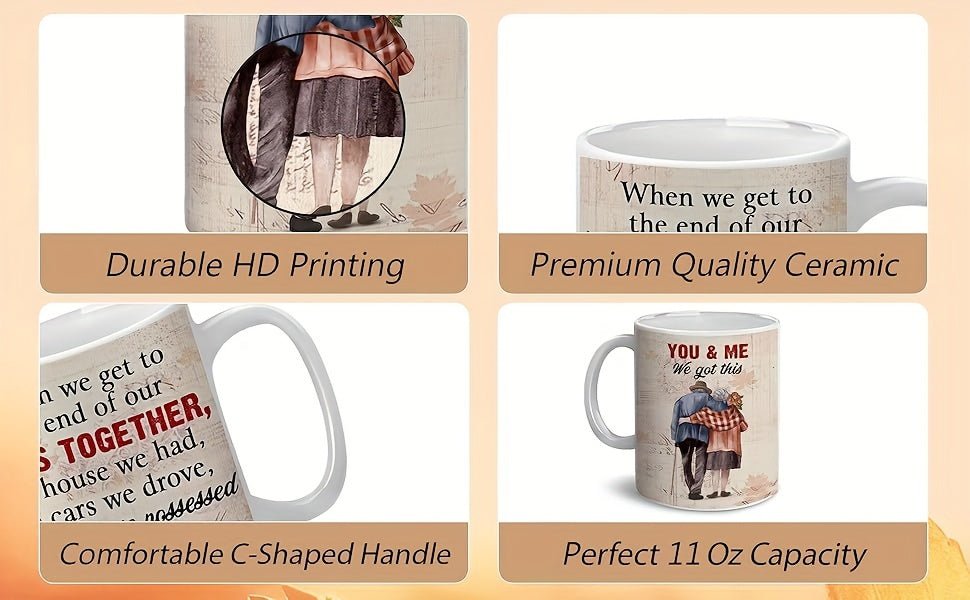 Cat Shop Boys - Couple of Ceramic Coffee Mugs with "You And Me We Got This" Funny Sayings, Ideal for Wife, Husband, Grandma, Grandpa, Dad, Mom, Hubby as Christmas, Valentine, Mothers, Fathers Day, Anniversary, Birthday Gifts