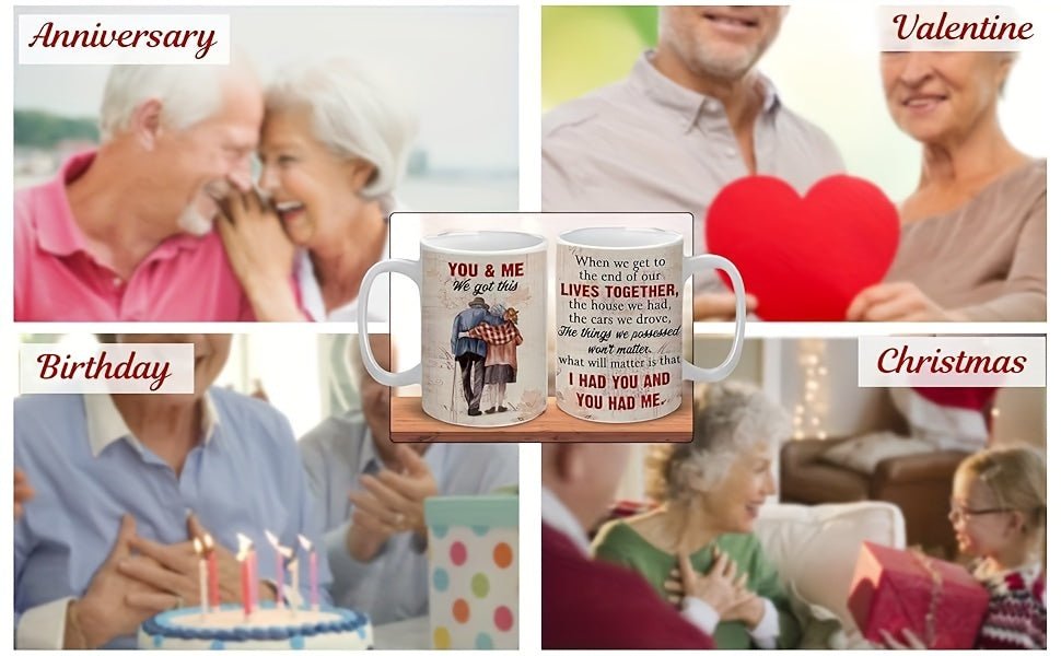 Cat Shop Boys - Couple of Ceramic Coffee Mugs with "You And Me We Got This" Funny Sayings, Ideal for Wife, Husband, Grandma, Grandpa, Dad, Mom, Hubby as Christmas, Valentine, Mothers, Fathers Day, Anniversary, Birthday Gifts