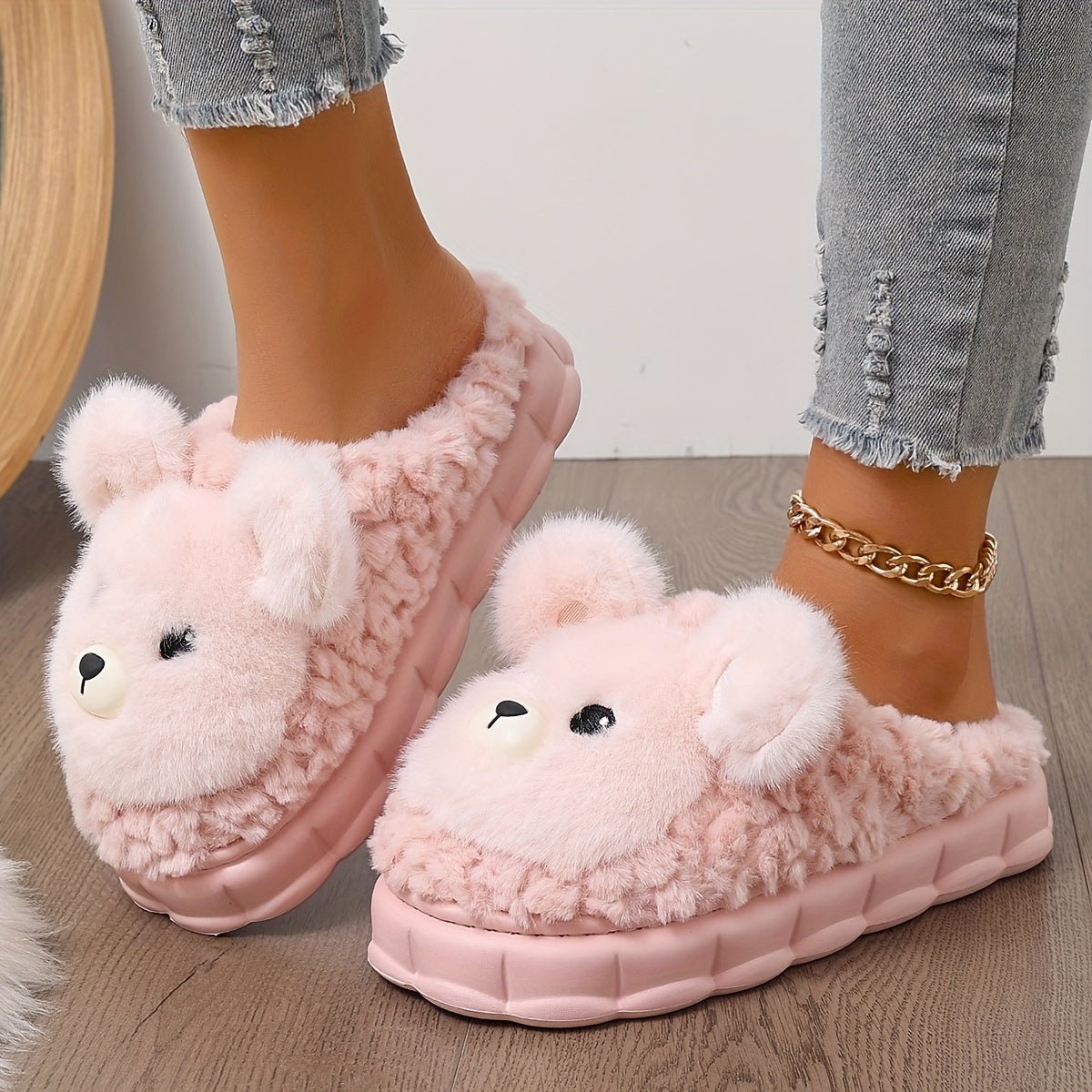 Cat Shop Boys - Cozy Cartoon Plush Slippers for Women - Ultra - Soft, Thick Sole with Warm Lining & Non - Slip Sole, Perfect for Winter Comfort