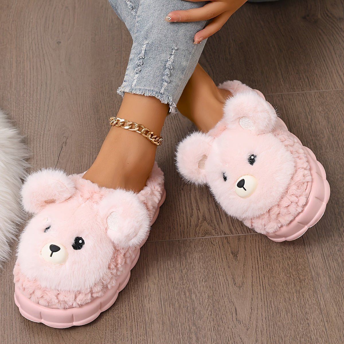 Cat Shop Boys - Cozy Cartoon Plush Slippers for Women - Ultra - Soft, Thick Sole with Warm Lining & Non - Slip Sole, Perfect for Winter Comfort