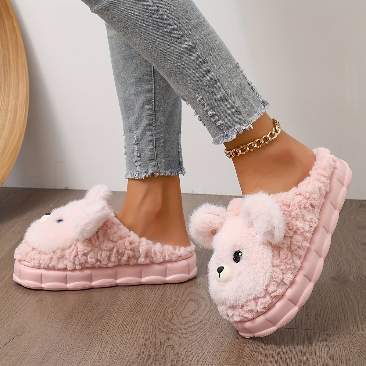 Cat Shop Boys - Cozy Cartoon Plush Slippers for Women - Ultra - Soft, Thick Sole with Warm Lining & Non - Slip Sole, Perfect for Winter Comfort