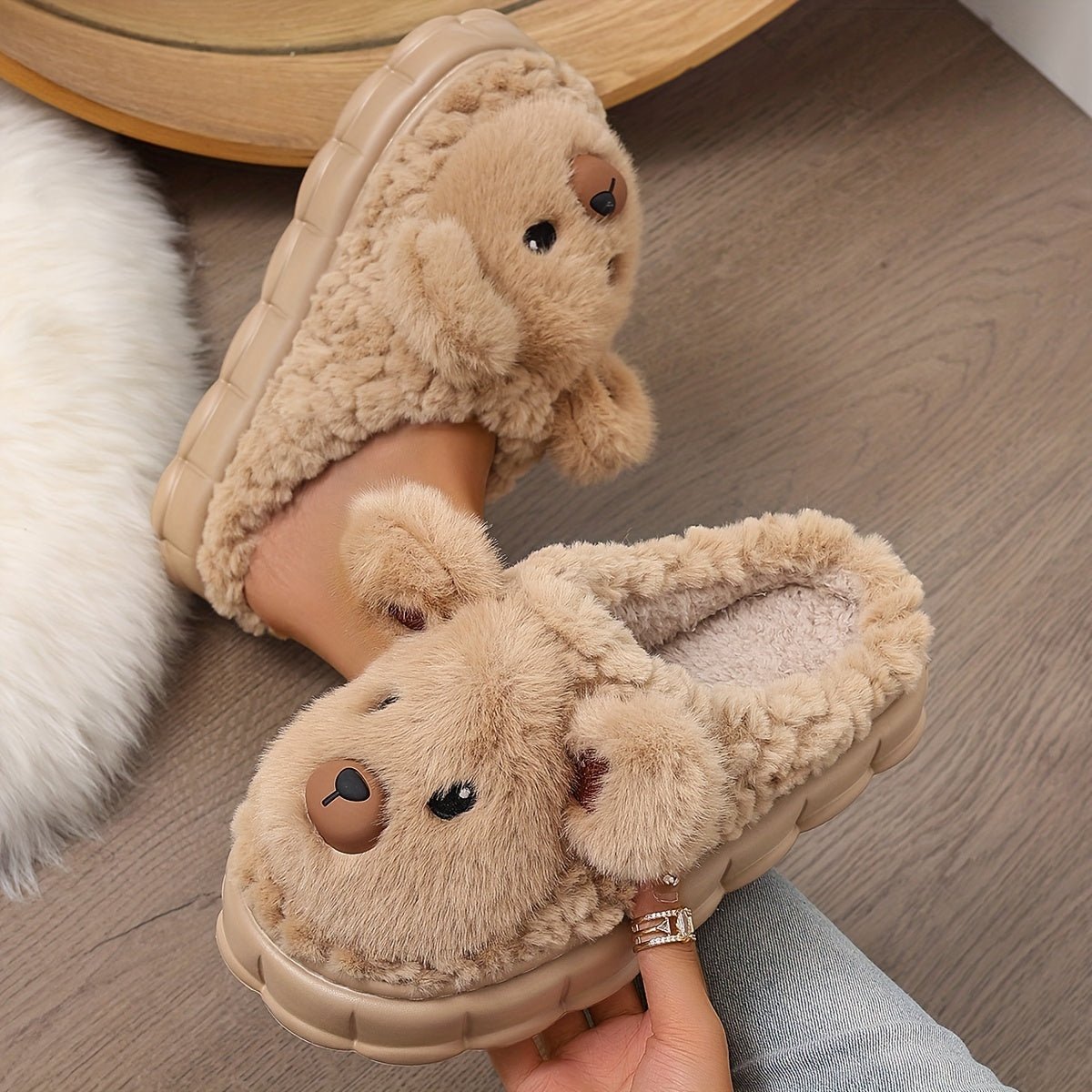 Cat Shop Boys - Cozy Cartoon Plush Slippers for Women - Ultra - Soft, Thick Sole with Warm Lining & Non - Slip Sole, Perfect for Winter Comfort