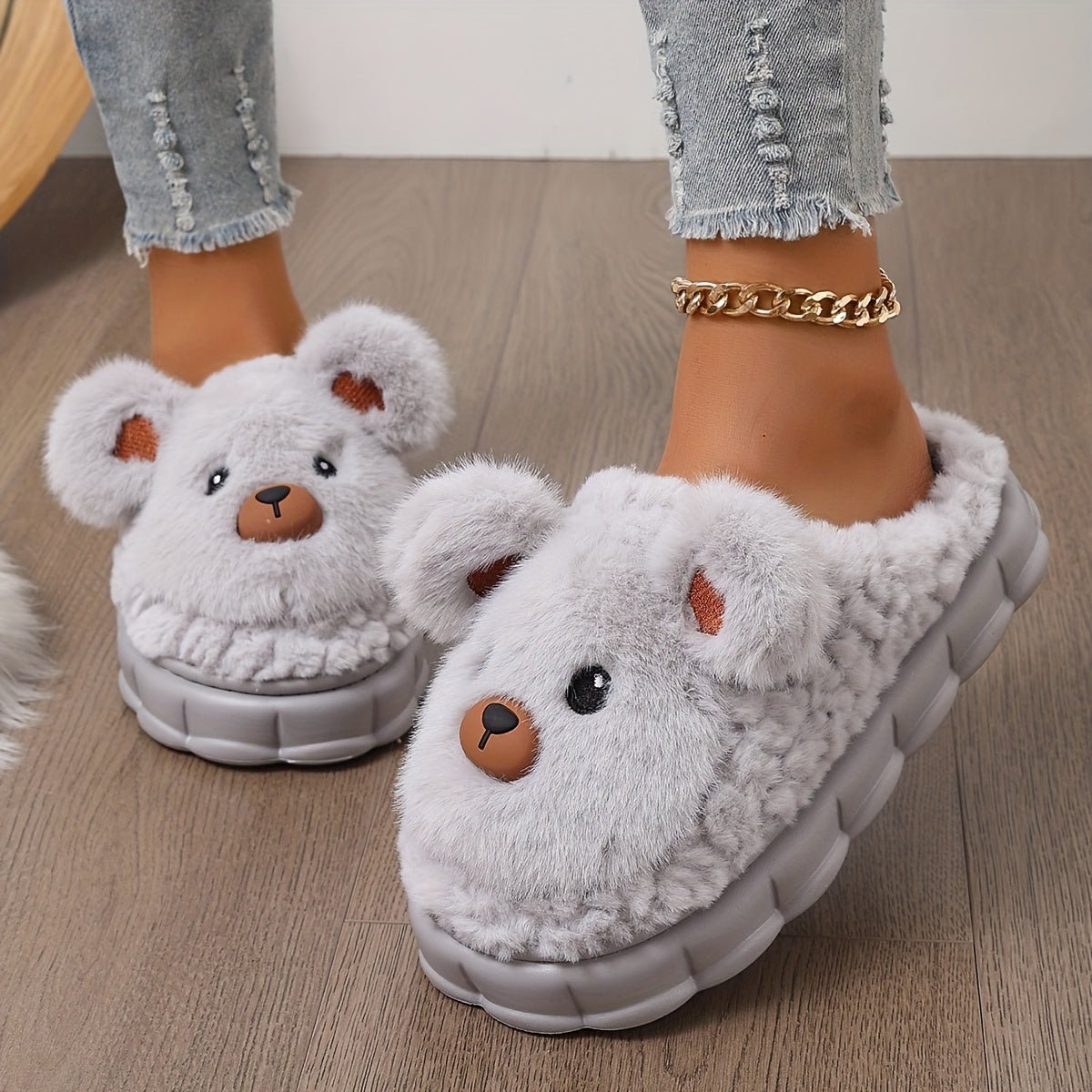 Cat Shop Boys - Cozy Cartoon Plush Slippers for Women - Ultra - Soft, Thick Sole with Warm Lining & Non - Slip Sole, Perfect for Winter Comfort