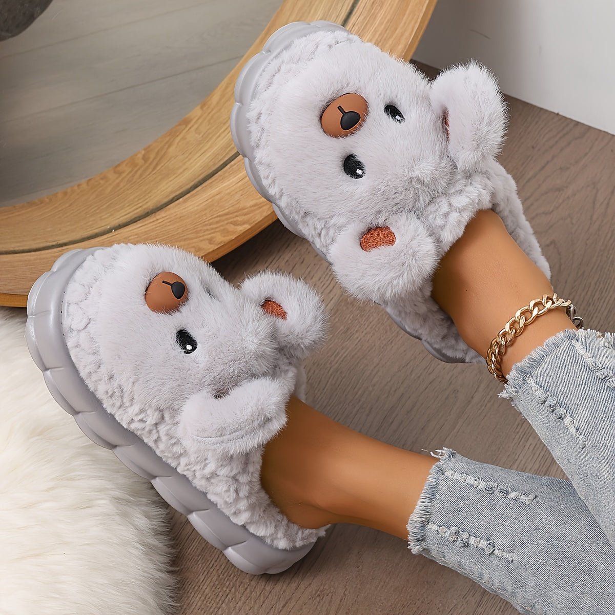 Cat Shop Boys - Cozy Cartoon Plush Slippers for Women - Ultra - Soft, Thick Sole with Warm Lining & Non - Slip Sole, Perfect for Winter Comfort