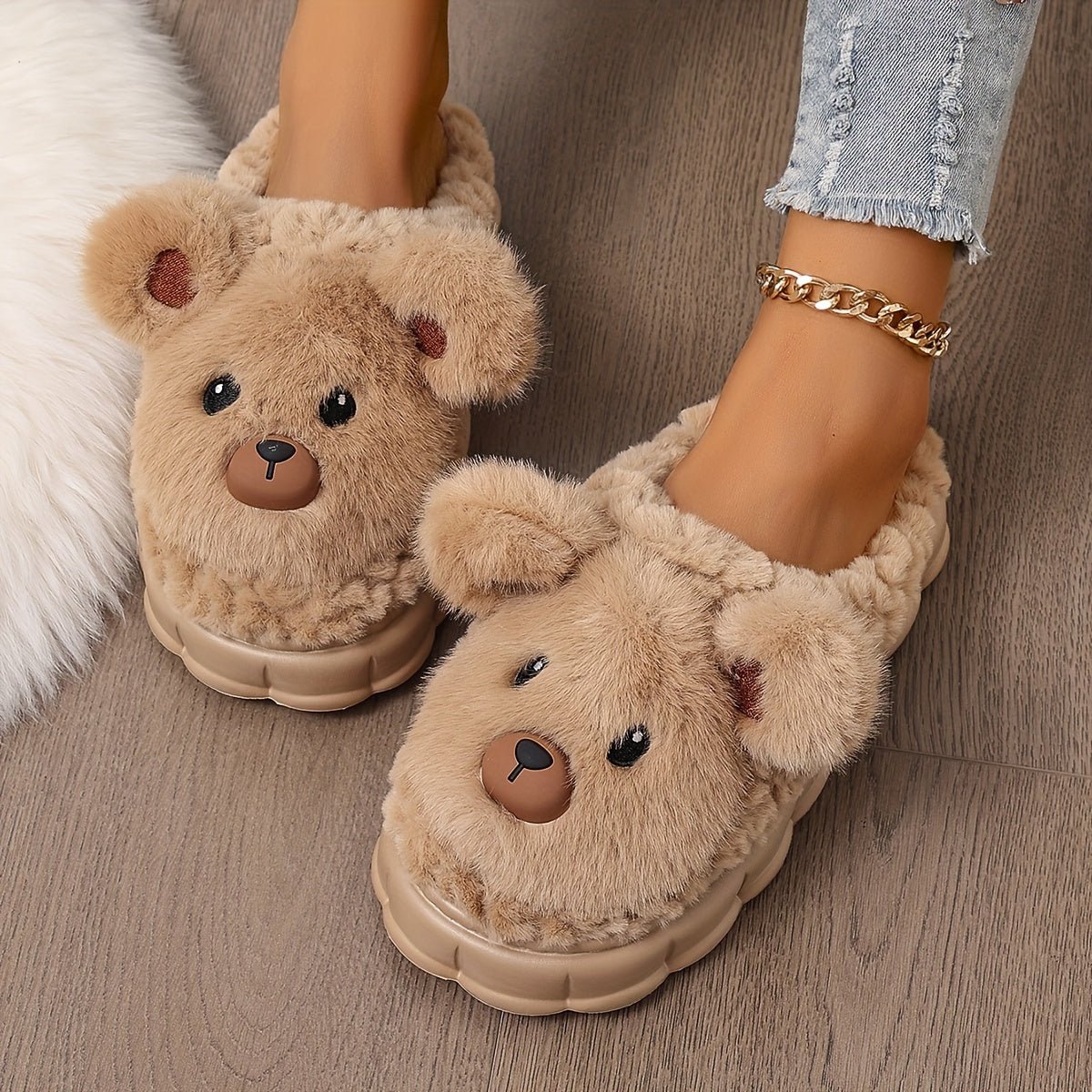 Cat Shop Boys - Cozy Cartoon Plush Slippers for Women - Ultra - Soft, Thick Sole with Warm Lining & Non - Slip Sole, Perfect for Winter Comfort