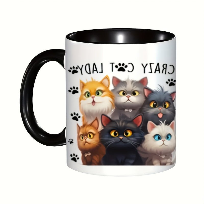 Cat Shop Boys - Crazy Cat Lady Ceramic Coffee Mug, 11oz, Dishwasher & Microwave Safe, Funny Gift for Her, Birthday, Halloween