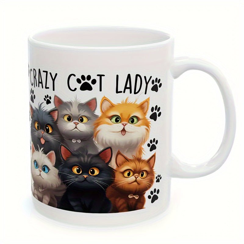 Cat Shop Boys - Crazy Cat Lady Ceramic Coffee Mug, 11oz, Dishwasher & Microwave Safe, Funny Gift for Her, Birthday, Halloween