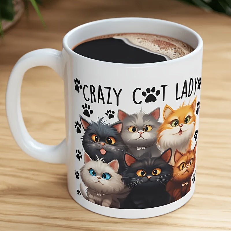 Cat Shop Boys - Crazy Cat Lady Ceramic Coffee Mug, 11oz, Dishwasher & Microwave Safe, Funny Gift for Her, Birthday, Halloween