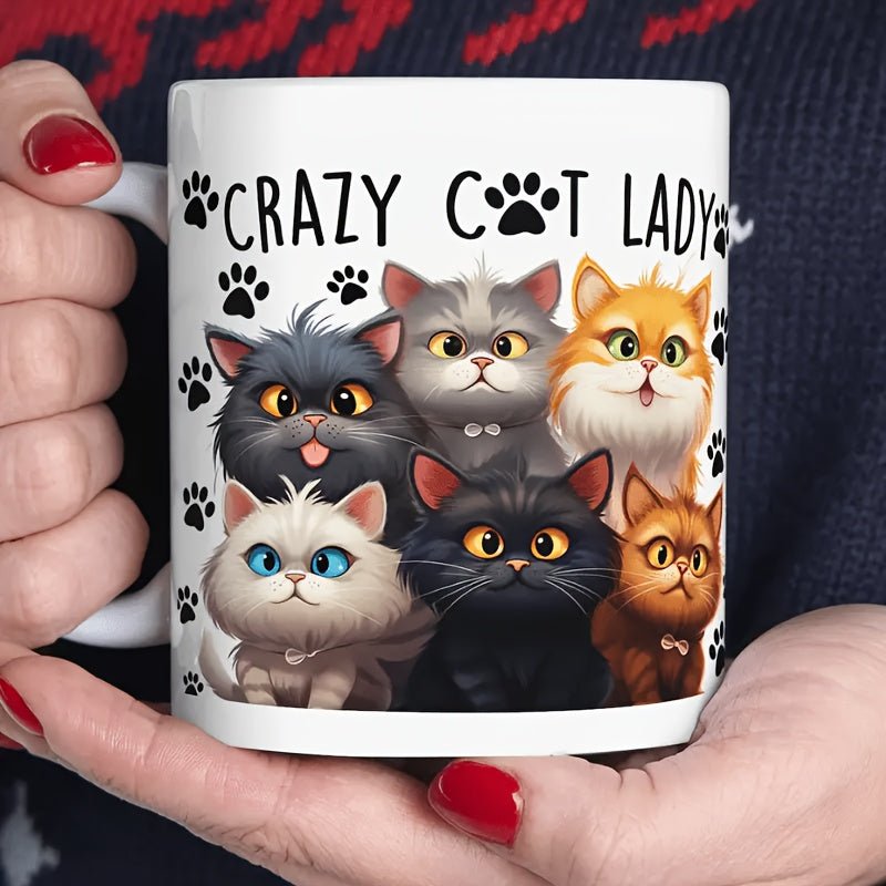 Cat Shop Boys - Crazy Cat Lady Ceramic Coffee Mug, 11oz, Dishwasher & Microwave Safe, Funny Gift for Her, Birthday, Halloween