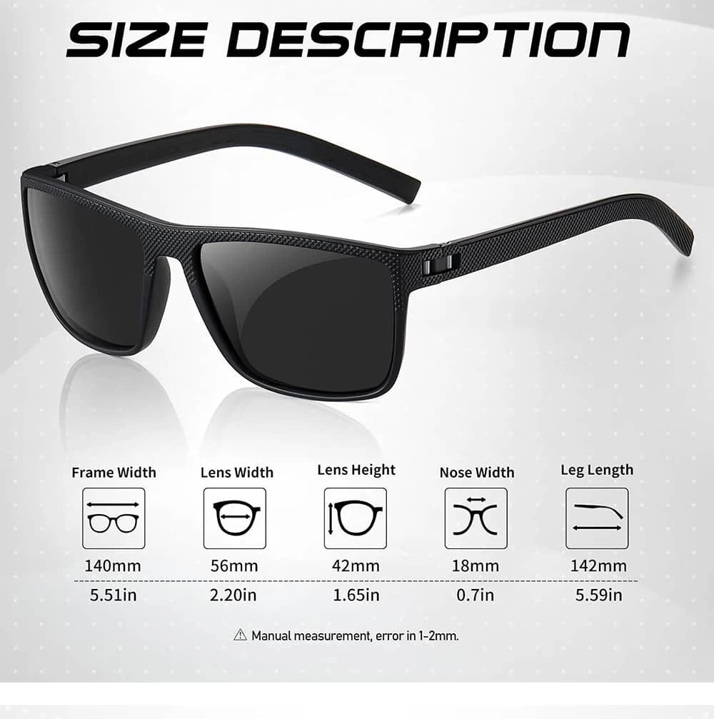 Cat Shop Boys - CRIXALIS 3PCS Square Polarized Sunglasses for Men Outdoor Fishing Sun Glasses Male Anti - glare Fashion Mirror Shades Female UV400