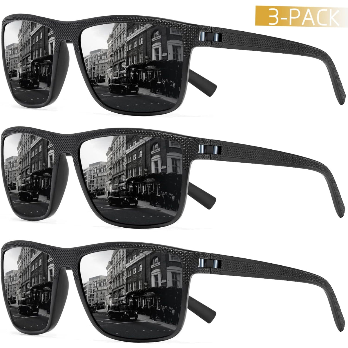 Cat Shop Boys - CRIXALIS 3PCS Square Polarized Sunglasses for Men Outdoor Fishing Sun Glasses Male Anti - glare Fashion Mirror Shades Female UV400