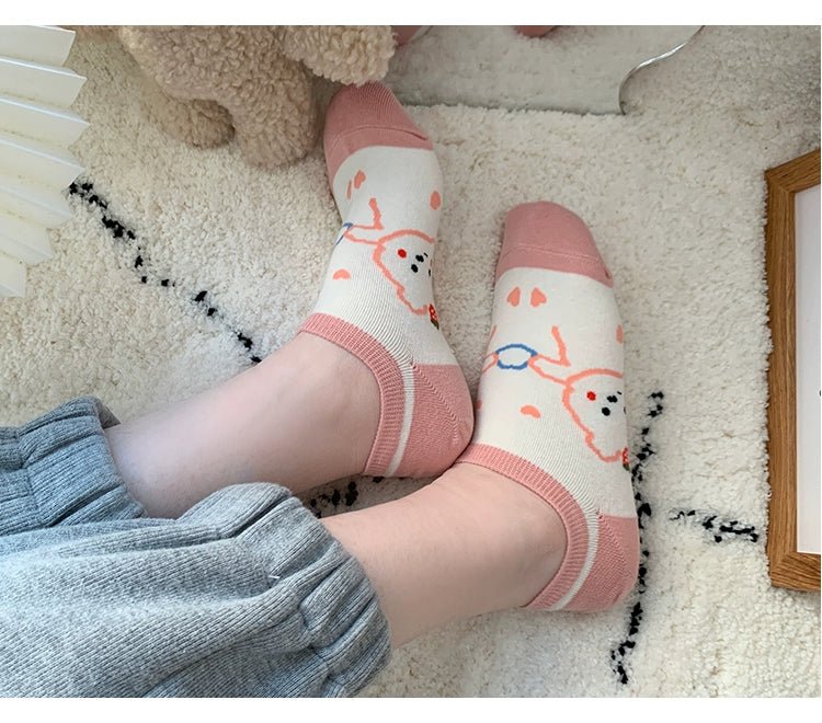 Cat Shop Boys - Cute Bear Women's Summer Low Ankle Korean Socks