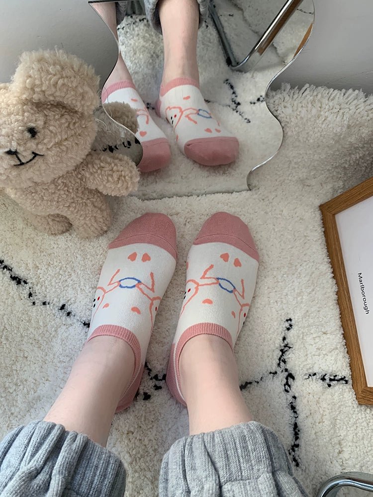 Cat Shop Boys - Cute Bear Women's Summer Low Ankle Korean Socks