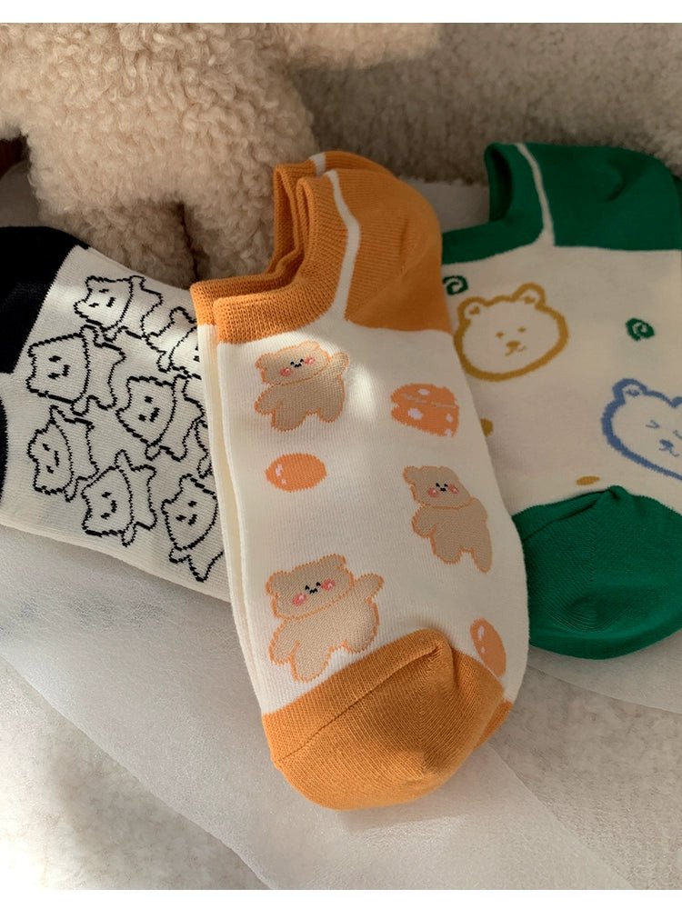 Cat Shop Boys - Cute Bear Women's Summer Low Ankle Korean Socks