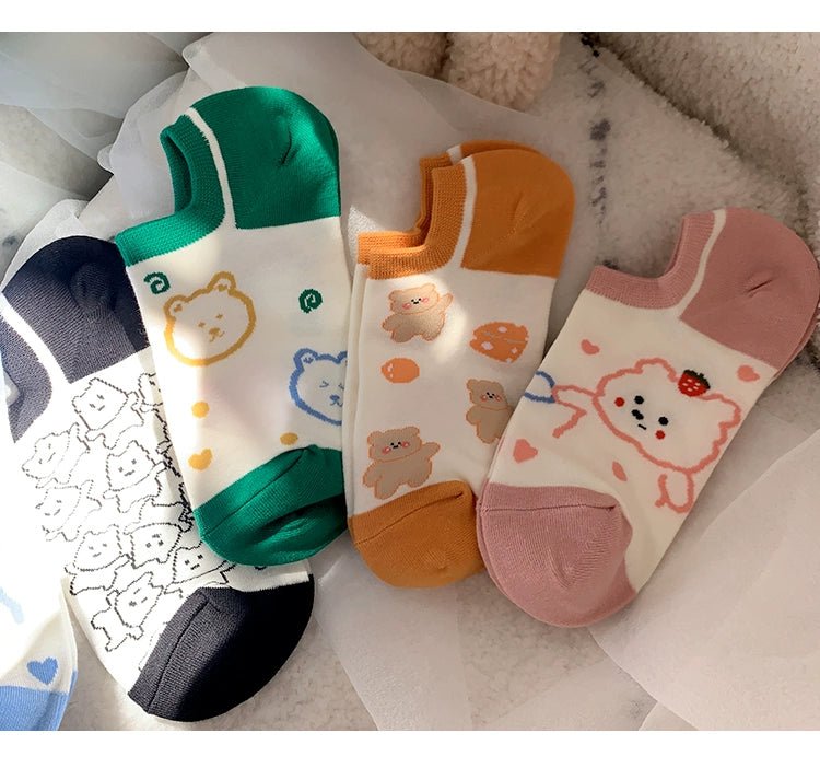 Cat Shop Boys - Cute Bear Women's Summer Low Ankle Korean Socks