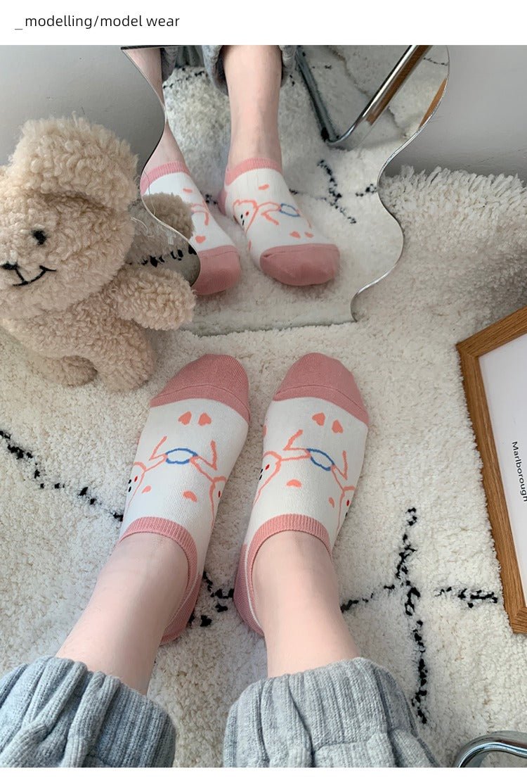 Cat Shop Boys - Cute Bear Women's Summer Low Ankle Korean Socks