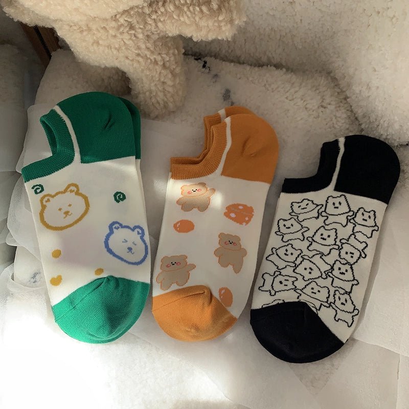 Cat Shop Boys - Cute Bear Women's Summer Low Ankle Korean Socks