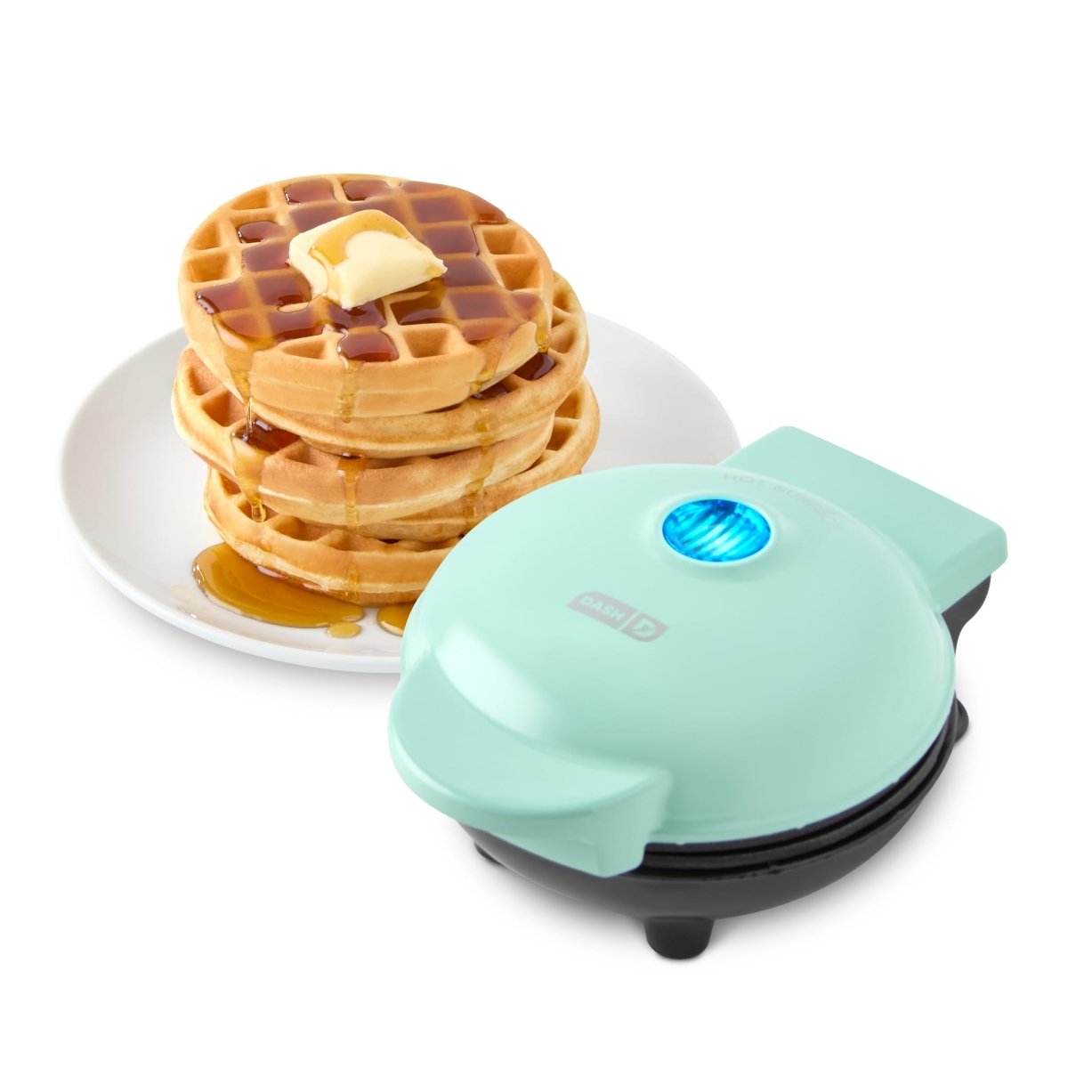 Cat Shop Boys - DASH Mini Waffle Maker - 4” Waffle Mold, Nonstick Waffle Iron with Quick Heat - Up, PTFE Nonstick Surface - Perfect Mini Waffle Maker for Kids and Families, Just Add Batter (Aqua)