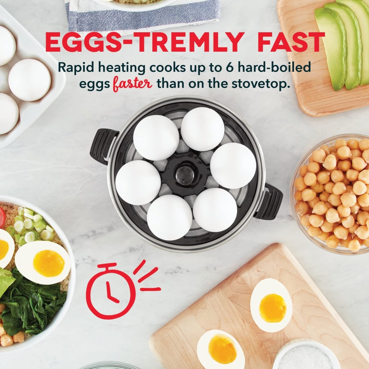 Cat Shop Boys - DASH Rapid Egg Cooker: 6 Egg Capacity Electric Egg Cooker for Hard Boiled Eggs, Poached Eggs, Scrambled Eggs, or Omelets with Auto Shut Off Feature - Black