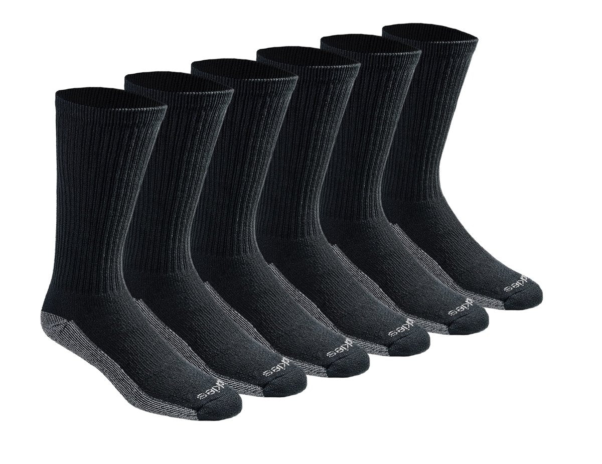 Cat Shop Boys - Dickies Men's Dri - tech Moisture Control Crew Socks Multipack, Black (6 Pairs), Shoe Size: 6 - 12, Pack of 6