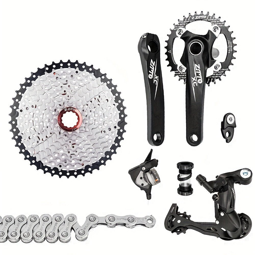 Cat Shop Boys - Durable Build| Ultimate 1x10 Speed MTB Derailleur Shifter Groupset with 11 - 50T Cassette & Chain - Durable Aluminum Alloy, Polished Finish - Complete with Installation Hardware - Ideal for Independence Day Upgrades