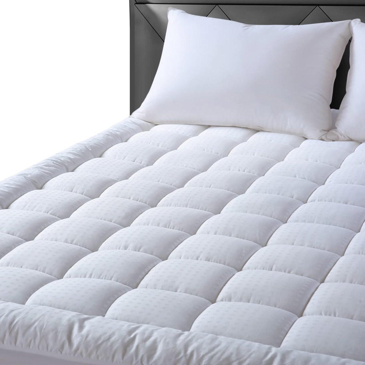 Cat Shop Boys - EASELAND Queen Size Mattress Pad Pillow Top Mattress Cover Quilted Fitted Mattress Protector Cotton Top Stretches up 8 - 21" Deep Pocket Cooling Mattress Topper (60x80 inch, White)