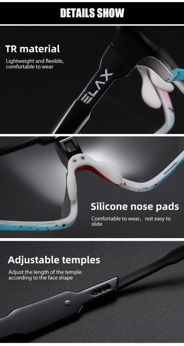 Cat Shop Boys - ELAX Brand New Style Photochromic Sunglasses Sports Men Women Mtb Bike Bicycle Eyewear Cycling Glasses