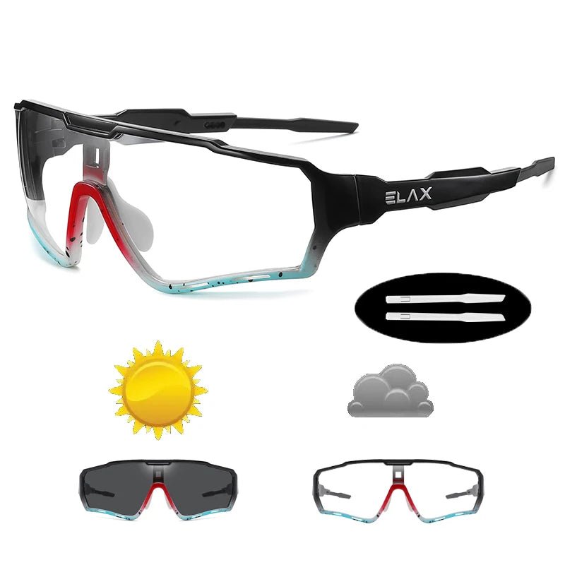 Cat Shop Boys - ELAX Brand New Style Photochromic Sunglasses Sports Men Women Mtb Bike Bicycle Eyewear Cycling Glasses