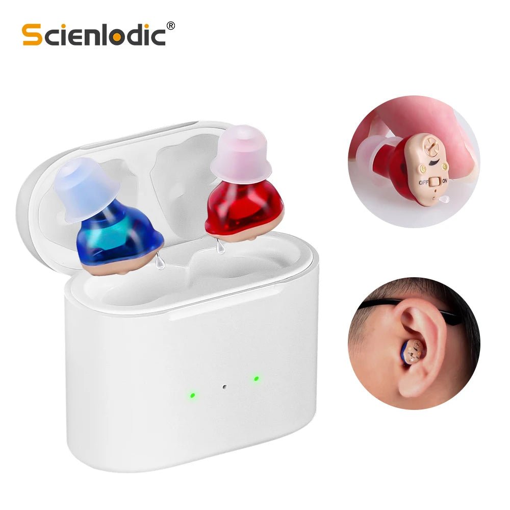 Cat Shop Boys - Elderly Hearing Aid Rechargeable ITE Deaf The Listening Device Mini Wireless Sound Amplifier Invisible Hearing Aids Headphones