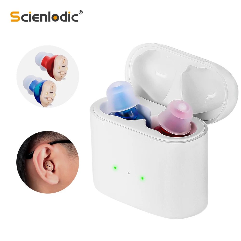 Cat Shop Boys - Elderly Hearing Aid Rechargeable ITE Deaf The Listening Device Mini Wireless Sound Amplifier Invisible Hearing Aids Headphones