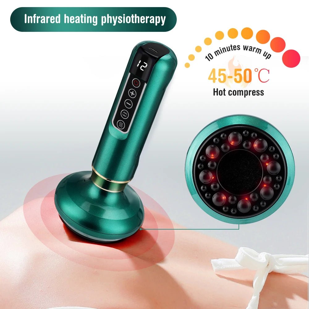 Cat Shop Boys - Electric Cupping Massager Vacuum Suction Cup GuaSha Anti Cellulite Beauty Health Scraping Infrared Heat Body Slimming Massage