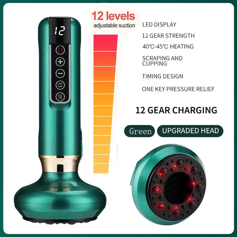 Cat Shop Boys - Electric Cupping Massager Vacuum Suction Cup GuaSha Anti Cellulite Beauty Health Scraping Infrared Heat Body Slimming Massage