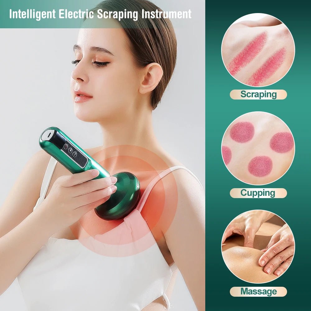 Cat Shop Boys - Electric Cupping Massager Vacuum Suction Cup GuaSha Anti Cellulite Beauty Health Scraping Infrared Heat Body Slimming Massage