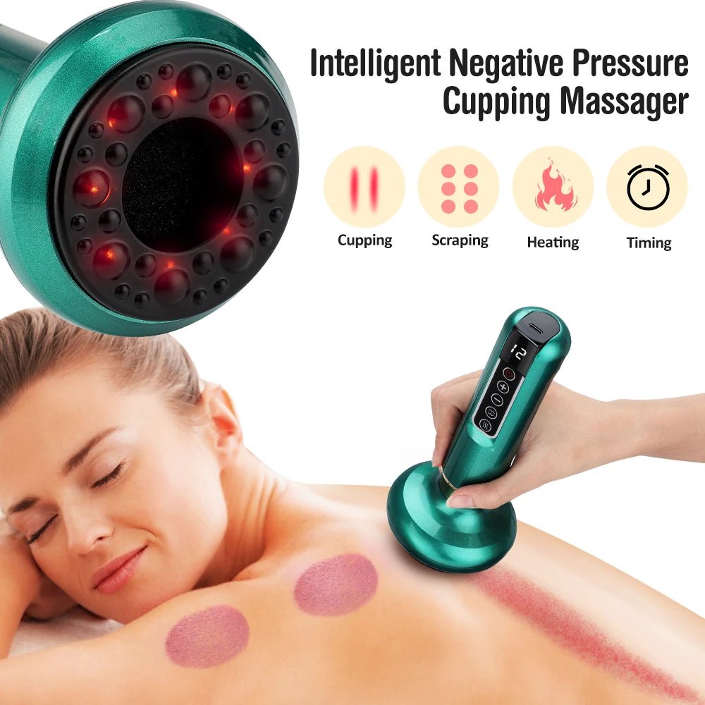 Cat Shop Boys - Electric Cupping Massager Vacuum Suction Cup GuaSha Anti Cellulite Beauty Health Scraping Infrared Heat Body Slimming Massage