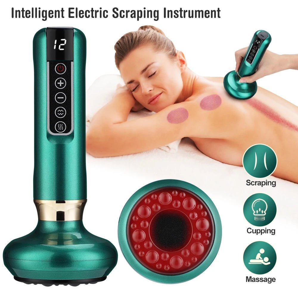 Cat Shop Boys - Electric Cupping Massager Vacuum Suction Cup GuaSha Anti Cellulite Beauty Health Scraping Infrared Heat Body Slimming Massage