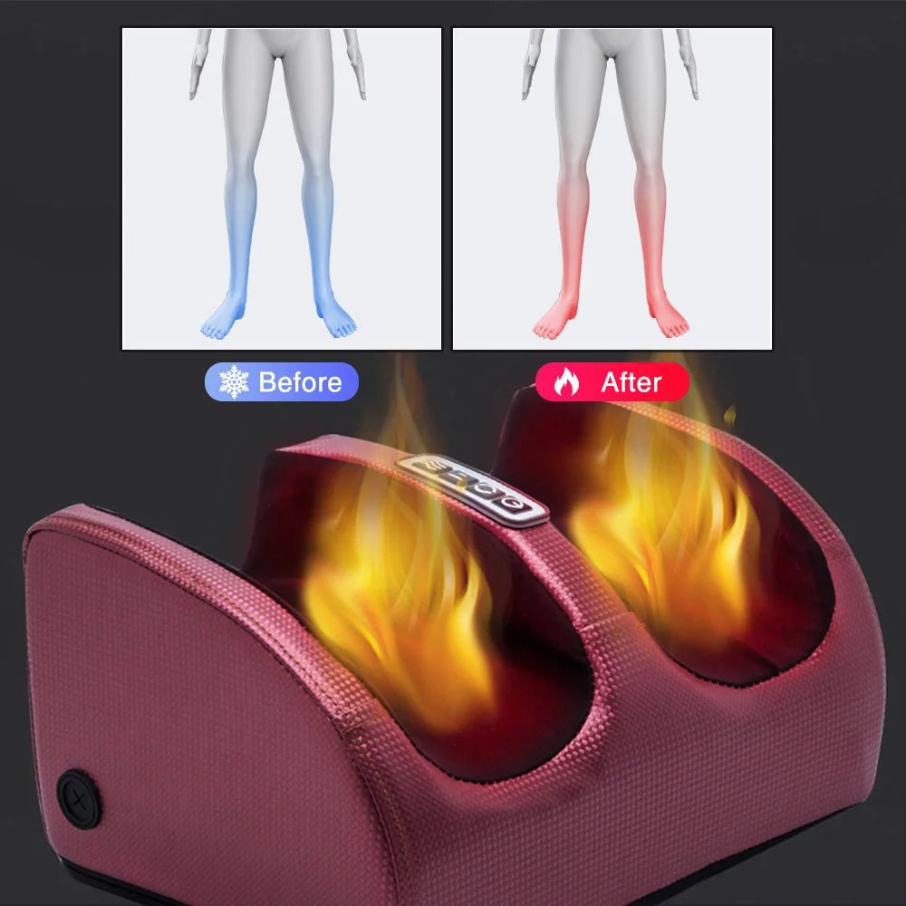 Cat Shop Boys - Electric Foot Massager Heating Therapy Hot Compression Shiatsu Kneading Roller Muscle Relaxation Pain Relief Foot Spa Machine