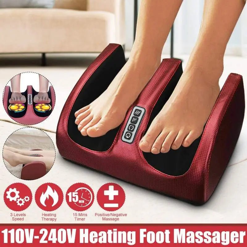 Cat Shop Boys - Electric Foot Massager Heating Therapy Hot Compression Shiatsu Kneading Roller Muscle Relaxation Pain Relief Foot Spa Machine