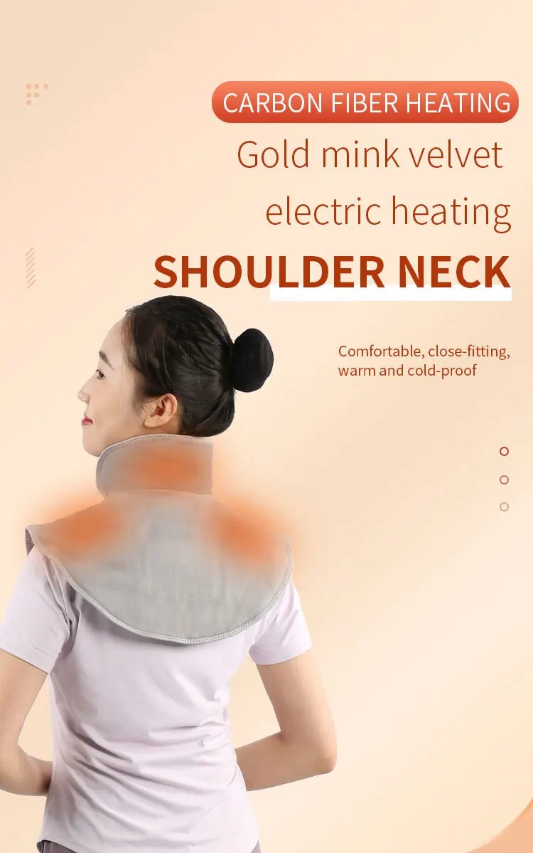 Cat Shop Boys - Electric Heating Shoulder Neck Pad Massager Three Gear Hot Compress Cervical Shawl Warmer USB for Shoulder Neck Back Relax Brace