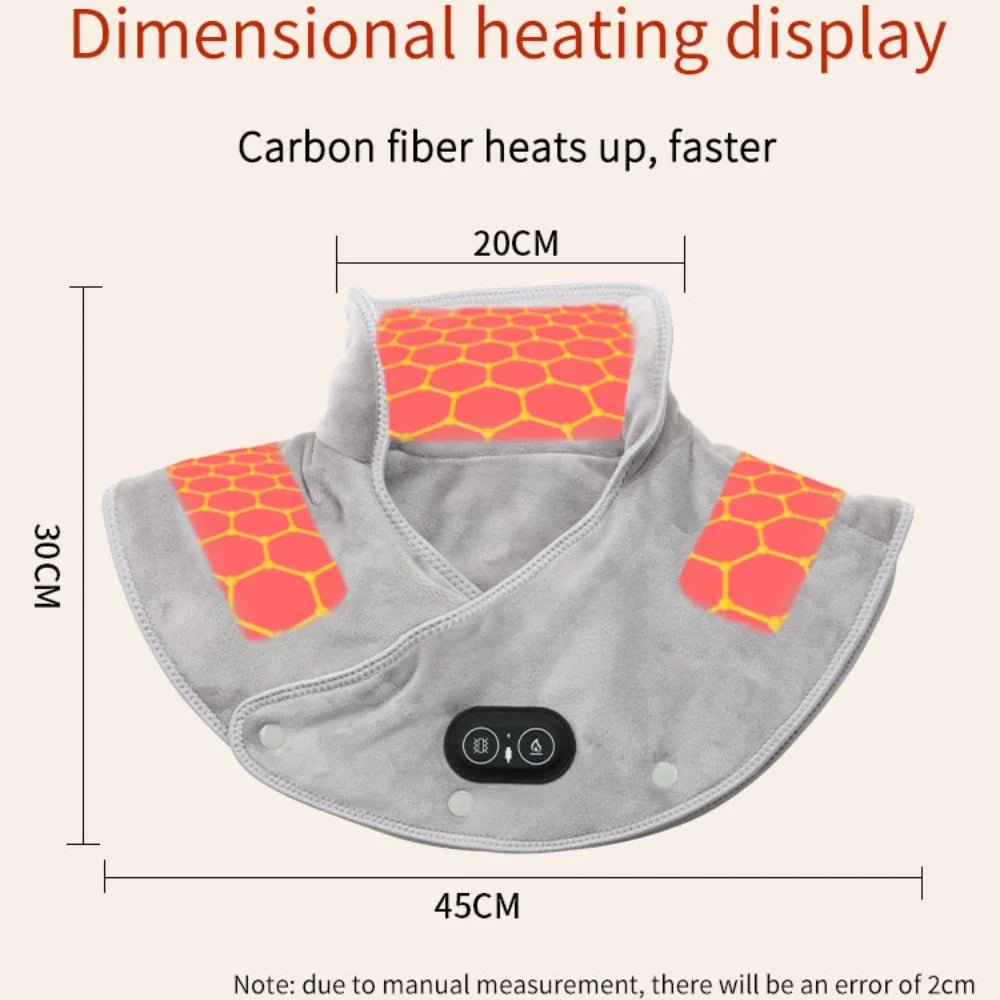 Cat Shop Boys - Electric Heating Shoulder Neck Pad Massager Three Gear Hot Compress Cervical Shawl Warmer USB for Shoulder Neck Back Relax Brace