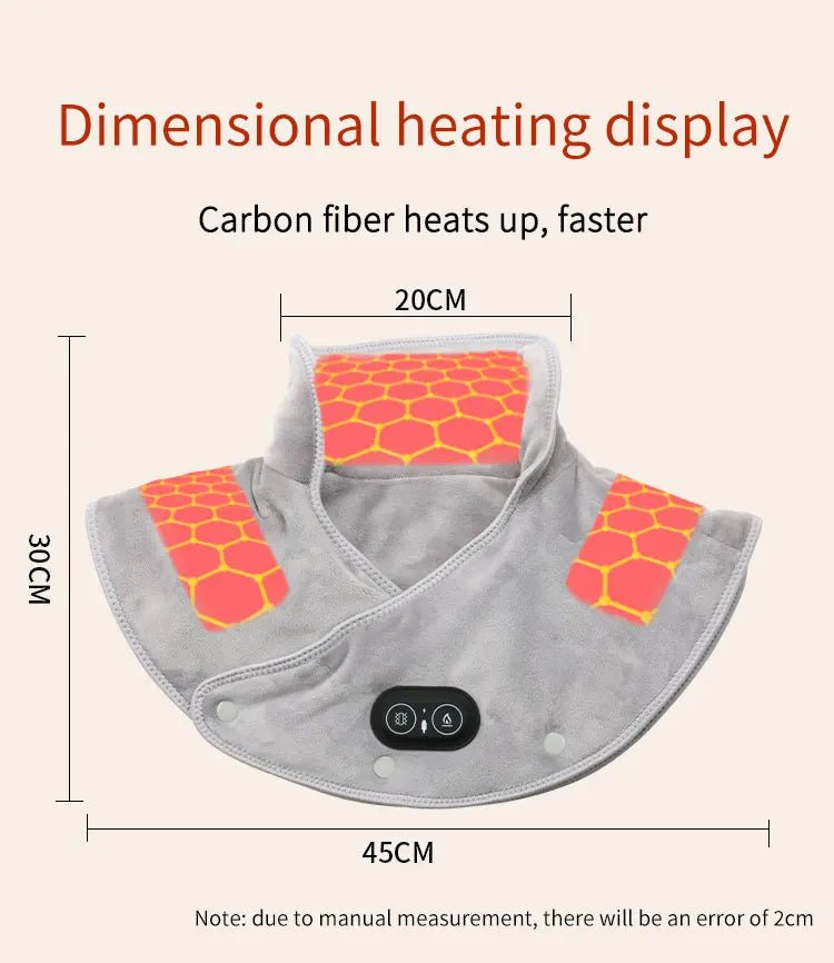 Cat Shop Boys - Electric Heating Shoulder Neck Pad Massager Three Gear Hot Compress Cervical Shawl Warmer USB for Shoulder Neck Back Relax Brace