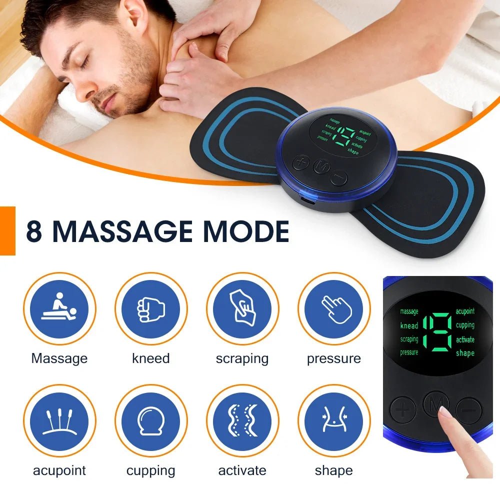 Cat Shop Boys - Electric Neck Massager EMS Muscle Massage Stimulator Low Frequency Instrument Back Cervical Calf Patches Pain Joints Mini Device