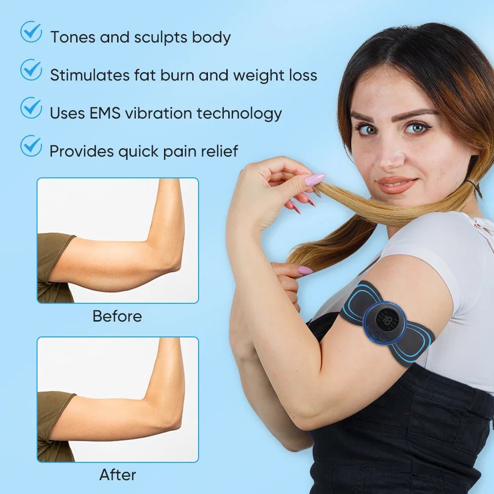 Cat Shop Boys - Electric Neck Massager EMS Muscle Massage Stimulator Low Frequency Instrument Back Cervical Calf Patches Pain Joints Mini Device