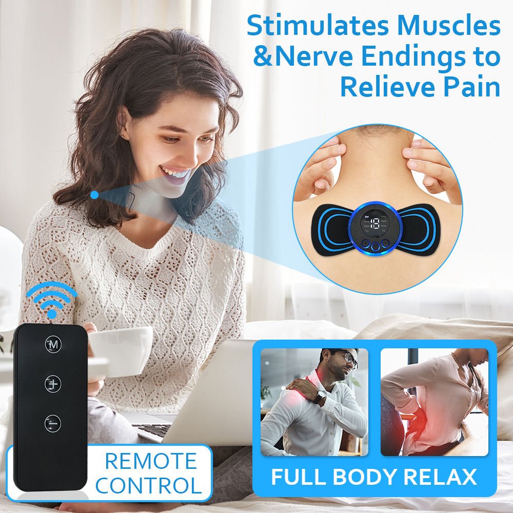 Cat Shop Boys - Electric Neck Massager EMS Muscle Massage Stimulator Low Frequency Instrument Back Cervical Calf Patches Pain Joints Mini Device