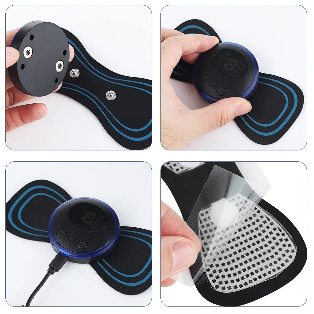 Cat Shop Boys - Electric Neck Massager EMS Muscle Massage Stimulator Low Frequency Instrument Back Cervical Calf Patches Pain Joints Mini Device