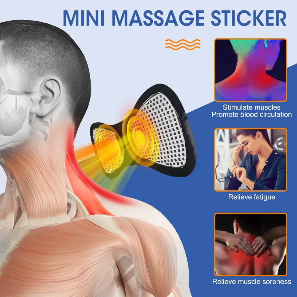 Cat Shop Boys - Electric Neck Massager EMS Muscle Massage Stimulator Low Frequency Instrument Back Cervical Calf Patches Pain Joints Mini Device