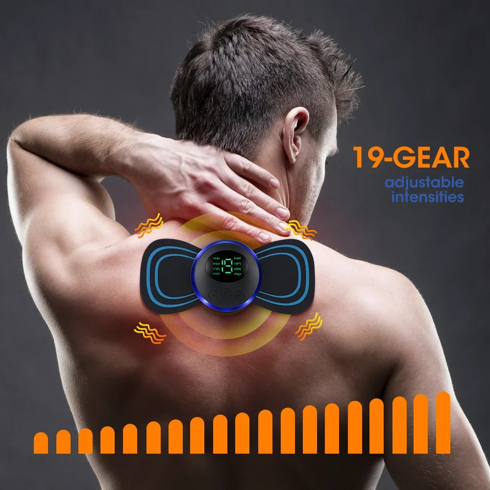 Cat Shop Boys - Electric Neck Massager EMS Muscle Massage Stimulator Low Frequency Instrument Back Cervical Calf Patches Pain Joints Mini Device